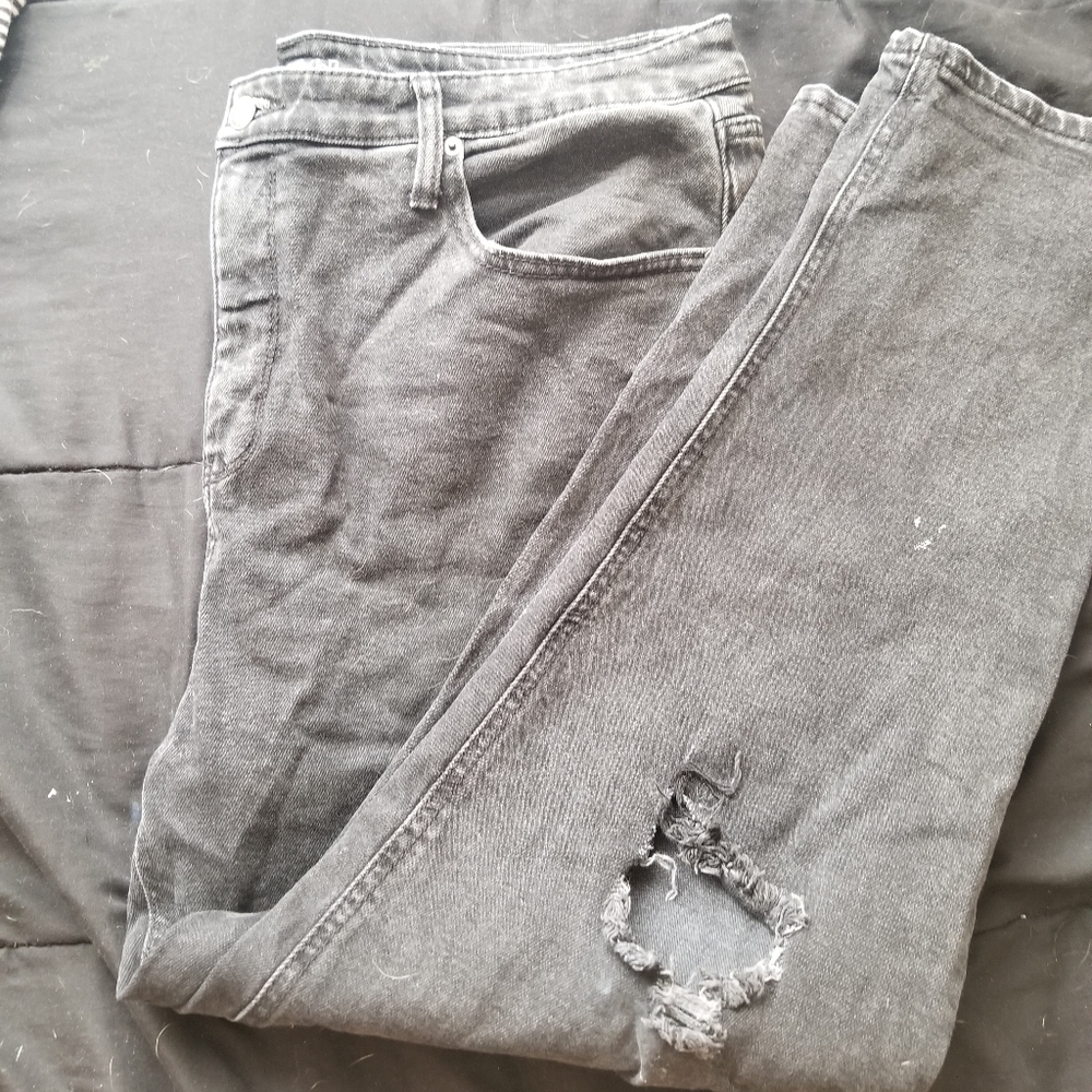 Grey black ripped Jean's